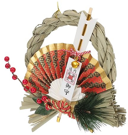 Garneck Strohkranz Im Japanischen Stil Für Wand Und Tür Dekorativer Strohanhänger Natürlicher Wandbehang Für Sushi-Restaurants Und Zuhause