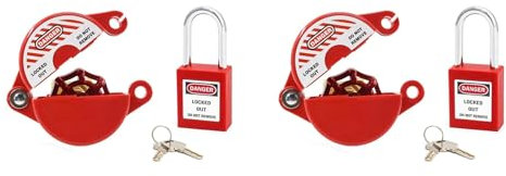 VENEKA 2X Cerradura para Grifo Exterior con Candado de Seguridad: Cerradura de Grifo de Agua, Cerradura de Babero Manguera para Manijas Válvula de 1 una 2-1/2 Pulgadas Diámetro, Grifo