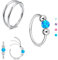 AVYRING 18G Blauer Opal Nasenring für Damen, 316L Chirurgenstahl Silber Clicker Nasenringe mit Scharnier, vielseitiger Septum-Piercingschmuck für Conch, Rook, Knorpel, Tragus und Helix Ohrringe, 10mm