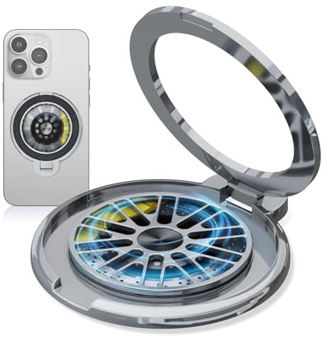 MOUJUCHI Magnetic Phone Ring Holder, Fidget Spinner Stress-Relief Cell Phone Holder,Rotating Spinner Magnetic Phone Mount,Adjustable Cell Phone Grips,Phone Accessories (Silver)
