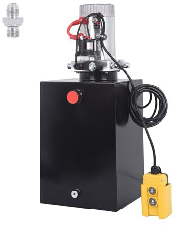 HOMIZEN 20L Hydraulikaggregat 12V 1600W Einfachwirkend Hydraulikpumpe Kippanhängerpumpe 2600 U/min für Aufzüge, Gabelstapler, Hubarbeitsbühnen