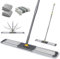 Masthome Balai Serpillère Aluminium, Grande Balai Plat Professionnel avec Manche Téléscopique, Coton Serpillere Professionnel avec 2 Microfibre Tampons, pour Nettoyage de Bureau, Entrepôt, Garage