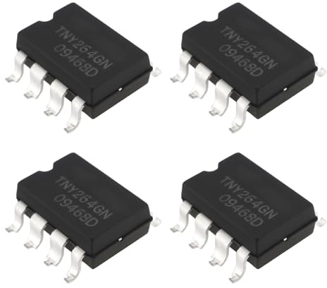 eMagTech 4 Piezas IC TNY264GN Interruptor de Potencia SMD-8B 700 V 400 MA Espaciado de Pines 2,54 Mm 9,4 X 6 Mm Conmutador Fuera de Línea Regulador PWM para Electrónica de Consumo Negro