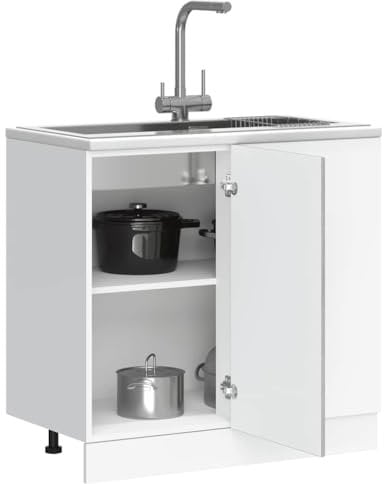vidaXL Küchenunterschrank Lyon Grau Sonoma Holzwerkstoff, Küchenunterschrank, Unterschrank für Küche, Schrank Küche, Küchenzeile, Lagerschrank