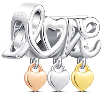 KEQ Breloque Love en Argent 925 Sterling Compatible avec Bracelets Pandora –Pour les femmes amoureuses Charm Pendentif cadeau pour femmes et filles
