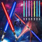 2 Stück Laserschwert Kinder,Duell Lichtschwerter,2 in 1 Lichtschwert,Doppelklingen Laserschwert,Lichtschwerter mit Licht und Sound,Star Wars Lichtschwert,Cosplay Spielzeug für Kinder Geschenk