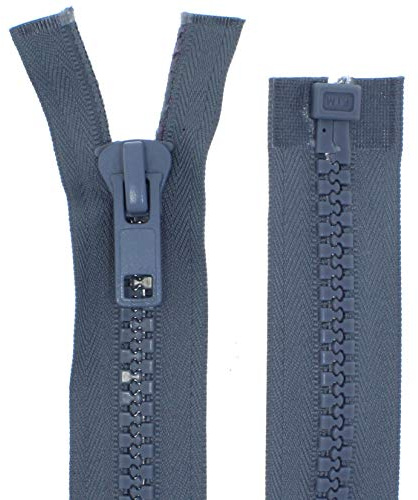Cerniera lampo in plastica divisibile, grande fino a 3 metri di lunghezza (grigio, 200 cm)
