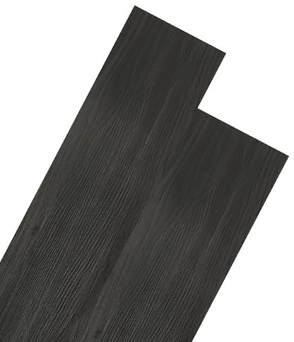 7Pcs Self-Adhesive PVC Flooring Planks, Floor Tiles Self Adhesive, Vinyl Flooring, 914.4x152.4x1.5mm Wood Effect,Peel and Stick Floor Tiles, for Kitchen Bathroom Living Room (black)
