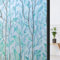 ConCus-T Leaf Window Film Privacy Statisch Cling Frosted Fensterfolie Glastürfolie Dekorativ Wiederverwendbar Blau 44.5x200cm