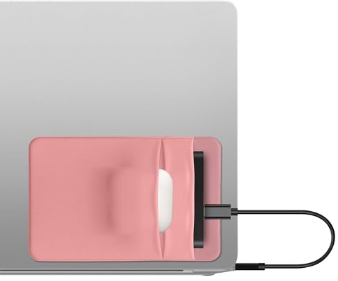 kwmobile Elastic Sleeve Compatible with SanDisk Portable SSD, Samsung T7, Crucial X8, HDD Case - Stretchy Elastane Adhesive External SSD Holder - 10x7cm & 8x7cm Pockets - Dusty Pink