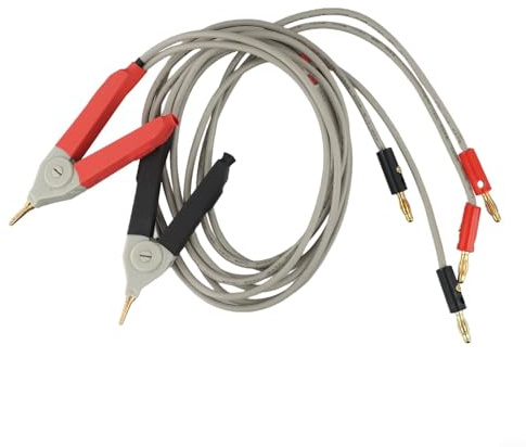 Opatiny Kelvin Clip-Testkabel für LCR-Messgeräte mit vergoldeten Klemmen und Bananensteckern, 850 mm Länge, 2 Stück