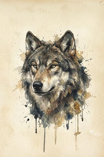 Wolf Notizbuch – Krafttier Wolf | 120 linierte Seiten | Perfektes Geschenk