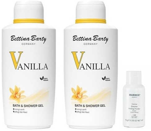 Bettina Barty Vanilla Bath & Shower Gel 2×500 ml inklusive Gratis Marbert Puder 15 g
