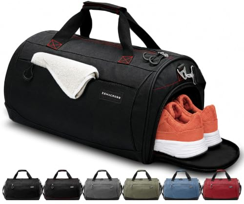 ZENACROSS Sporttasche & Reisetasche für Damen und Herren mit Nassfach & Schuhfach - Sporttaschen für Sport & Reisen - Sporttasche Damen, Gym Bag, Saunatasche