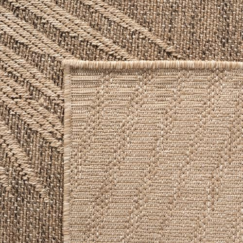 KADIMA DESIGN Balkonteppich Jute-Optik Skandinavisch Witterungsbeständig Waschbar Langlebig Strapazierfähig Braun 140x200 cm Küche Balkon Terrasse Oeko-TEX Fußbodenheizung geeignet | ARLBERG