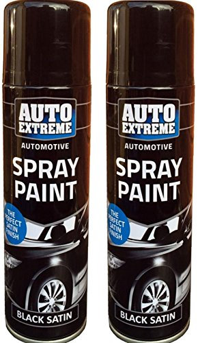 Black Satin Spray Paint Auto Car Bike All Purpose DIY Interior Exterior 250ml (2)