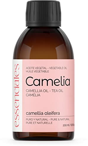 Kamelienöl Bio 100 Prozent Rein Kaltgepresst + Camellia Oleifera Öl Für Hautpflege Anti Aging Und Haarpflege Natürlich Pflegend Gegen Akne Und Für Elastische Geschmeidige Haut 200Ml - ESSENCIALES