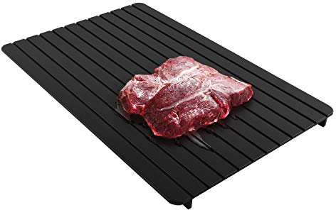 SYPEN Defrosting Plate with Stands, Up to 10x Fast Defrosting Tray Rapid Thawing Plate for Frozen Meat Food, Thickened Defrosting Board for 2 Steaks, 30 * 20 * 1.3cm