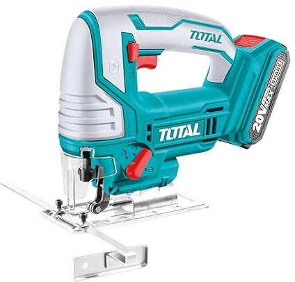 TOTAL - Seghetti Alternativi 20V | Velocità 2400rpm | Taglio Metallo/Legno 8mm | 5 Lame Incluse | Amig Cesoia Potatura | Ruote per Trabattello con Freno | Senza Batterie e Caricatore