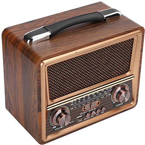 T osuny Radio FM/Am/SW Retro Madera Radio, Reproducción Bluetooth, Altavoz de 3W, Reproductor MP3, Altavoz inalámbrico portátil de Madera Recargable, Regalo para los Padres(220 V)