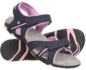 Mountain Warehouse Oia Womens Sandals - Lightweight & Flexible Shoes, Cushioning Foam, Hook & Loop Fastening - For Spring, Summer, Beach, Walking, Travelling Navy Adult Shoe Size 6