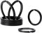 Rohans 10 Pcs 25 mm Metal Flat Split Key Ring Circular Keychain Hoops Keyring Loop Keyring Connector (Black)