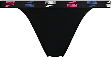 PUMA Damen Tanga Brief Bikini Bottoms, Black Combo, S EU