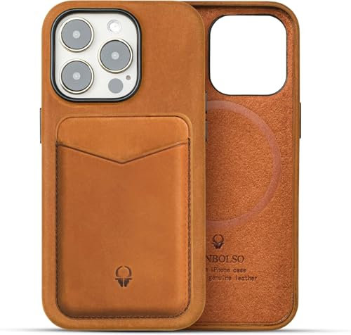 DONBOLSO Lederhülle für iPhone 14 Pro Max – Klassische Handyhülle – Aus hochwertigem Leder – Kratzfestes Mikrofaserfutter – Schlankes Design für zuverlässigen Schutz vor Stößen & Kratzern