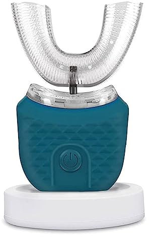 Brosse à Dents à Ultrasons, Brosse à Dents électrique, Brosse à Dents Ultrasonique Automatique à 360 °, Instrument de Blanchiment des Dents à Froid Brosse à Dents, IPX7 étanche (bleu marine)