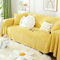 Homxi Überzug Sofa 4 Sitzer,180x340CM,Sofabezüg Einfarbig Überwurf für Sofa Plüsch Sofa-Handtuch Gelb Sofahusse