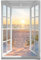 REINDERS Poster, Sonnenuntergang durch das Fenster, Hobbyraum, Poster, Wanddeko, Room Decor, 150 gr. glänzend Bilderdruckpapier, Beige, 91,5x61cm