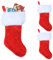 POPOYU 2 Stück Weihnachtsstrumpf Nikolausstrumpf,Christmas Stockings,22 Zoll Große Rote Nikolausstrumpf Hängende Strümpfe Weihnachten Süßigkeiten Geschenk Beutel für Weihnachtsfeier Befüllen Aufhängen