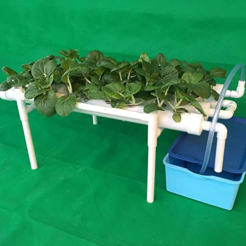 Xigner Hydroponic Site Grow Kit, PVC-U Hydroponic System 1 Strato 36 Posizioni, 4 Tubi, e profondità di Flusso, Giardini Acquatici per Piante, Coltivazione, Giardino, idroponico, Bianco