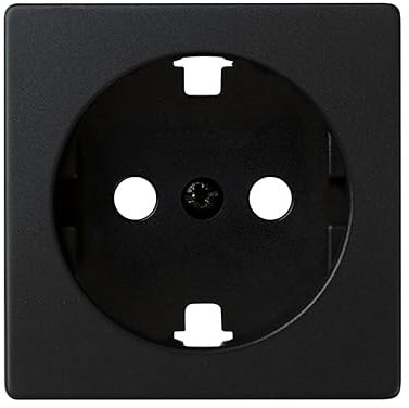 SIMON - Tapa Base de Enchufe Schuko con Toma Tierra, Serie 82 Concept, Compatible con las Series 75, 31, 82 y 88, Efecto Mate Antihuellas, Color Negro