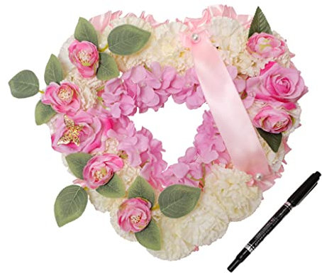 Arreglo floral funerario artificial en forma de corazón para cementerio