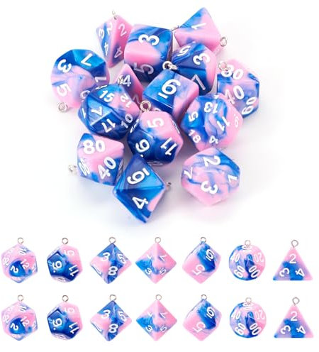 Craftdady Lucky Dice Charms polyedrische Würfelanhänger, blickdicht, transparentes Harz, D20, Würfel für Schmuckherstellung, Armband, Halskette, Ohrringe, Schlüsselanhänger, Harz