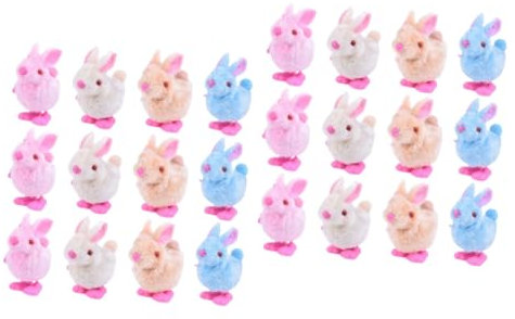 WOONEKY STK Aufziehspielzeug Huhn Spielzeug zum Zurückziehen Hase Plüschtier Osterkorb Spielzeug für Kinder kinderspielzeug Aufziehspielzeug für Kleinkinder 1-3 Flauschige Hasen Plastik
