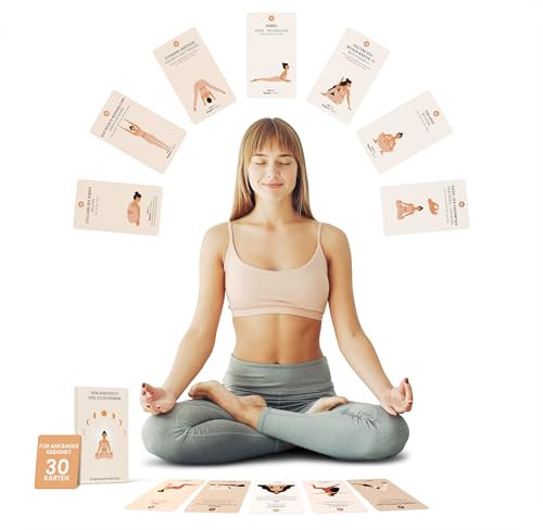 TIFOMIL BUY NOW OR CRY LATER 30-teiliges Yoga Karten Set inklusive Einer Stülpdeckelschachtel für Anfänger