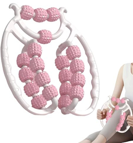 Cellulite Massagegerät, 20 Räder Cellulite Roller, Massageroller Beine Arm, Anti Cellulite Massagegerät Beine, Massage Roller für Dünnes Abnehmen, Fördert die Durchblutung, Beinmassagegerät (Rosa)