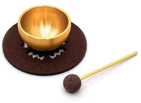 Juego de 3 cuencos tibetanos, juego de cuencos tibetanos con mazo y cojín para meditación, yoga, terapia de sonido, alivio del estrés, meditación