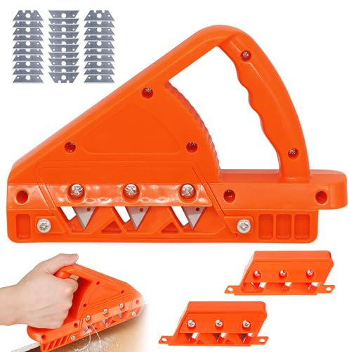 Idota Kantenhobel für Gipskarton mit 45°/60° Klingensatz & 30 Ersatzklingen | Gipskarton Schneider für Perfekte 90°/120° Phasen Rigips Kantenhobel Ergonomischer Handhobel Gipskarton Hobel