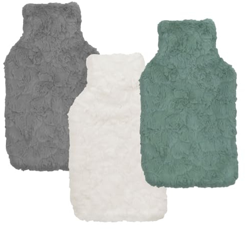 Cassandra Luxury Faux Fur Hot Water Bottle with Cover – Ultra Soft Plush Design, Natural Rubber Bottle Included, Premium Winter Warmer