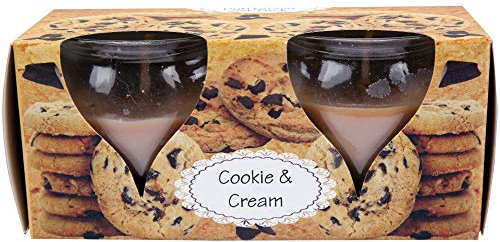 HS Candle Duftkerzen Creation 2er Pack im Glas, lange Brenndauer und angenehmer Duft (Cookie-Cream)