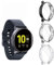 Diruite für Samsung Galaxy Watch Active 2 40mm hülle Schutzhülle(Nicht Active 2 44mm),Soft TPU Slim Stoßfestes Plattierte Displayschutzfolie Cover Klar&Silber&Schwarz,40mm