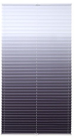 WR-Design Verspanntes Klemmfix-Plissee mit Farbverlauf in Grau - Breite 45 bis 100 cm - Länge 130 cm - der attraktive Sichtschutz (80 x 130 cm)