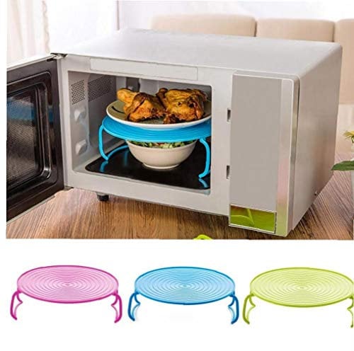 Multifunctional Double-layer Heat Resistance Microwave Oven Steam Tray Rack Plate Stacker for Home Restaurant Kitchen Random Color
