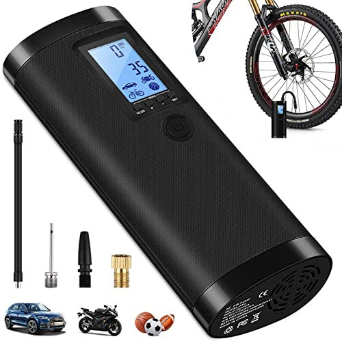 VEEAPE Portable Air Compressor Mini Tyre Inflator, 150PSI Electric Bike Pump 4000mAh with Emergency LED Light, Rechargeable, Power Bank, Heat Dissipation, Air Pump for Bicycle Motorcycle Tires Ball