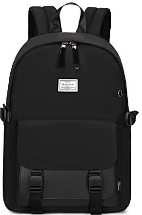 Acmebon Schulrucksack für Mädchen und Jugendliche. Legerer Rucksack für Damen Schwarz