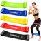 YNMEacc Widerstandsbänder, [5er Set] Resistance Bands, Dehnungsband Gymnastikband aus Naturlatex mit Übungsanleitung und Tragebeutel für Muskelaufbau, Yoga, Heimfitness, Pilates, Gymnastik