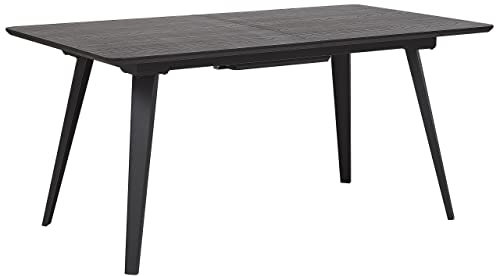 Moderner Esstisch 160x90 schwarz Holzoptik ausziehbar für 6 Personen Irvington
